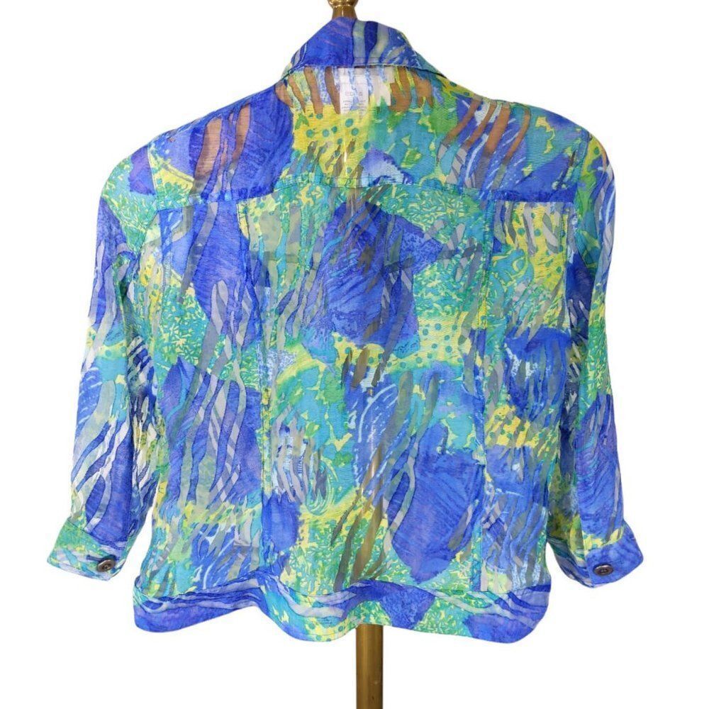 Coldwater Creek Colorful Mesh Jacket - Picture 2 of 9
